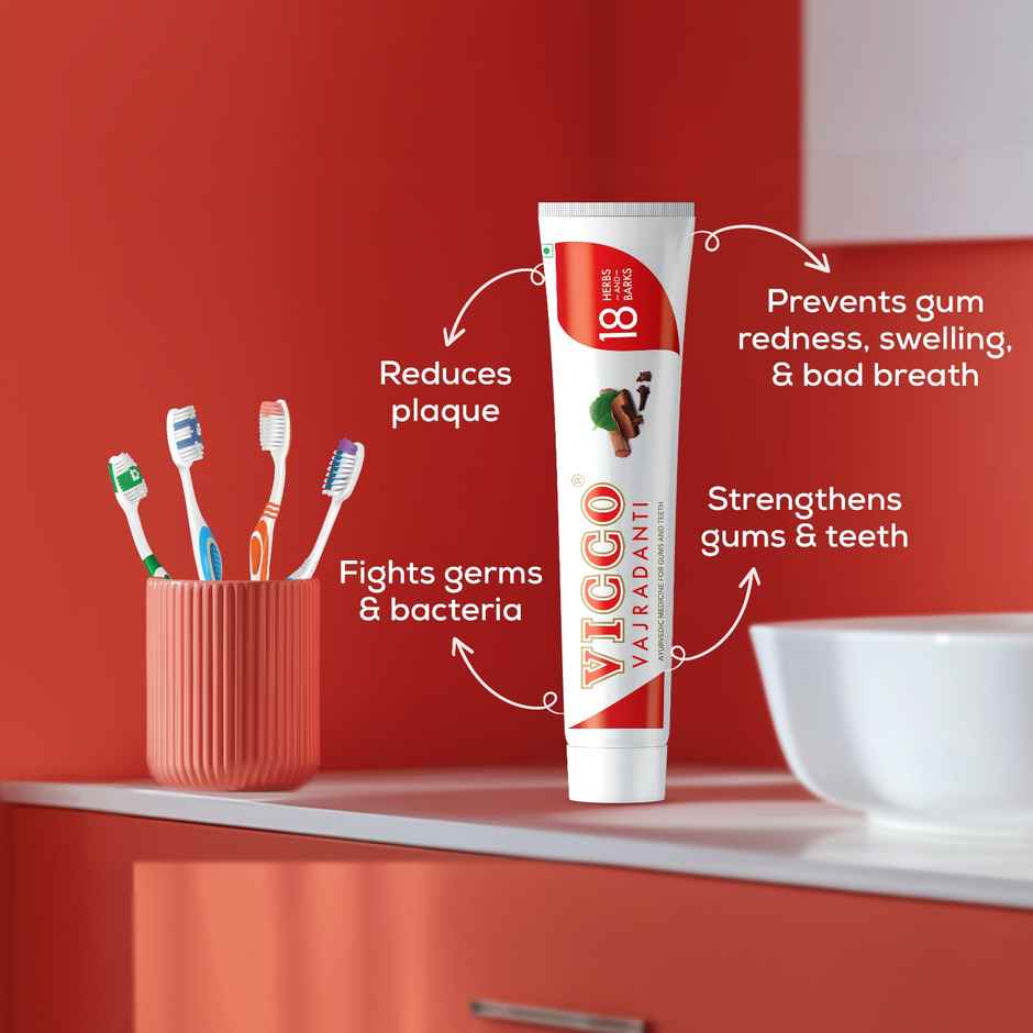 Vicco Vajradanti Ayurvedic Toothpaste | Herbal Gum Care for Strong & Healthy Tooth Combo