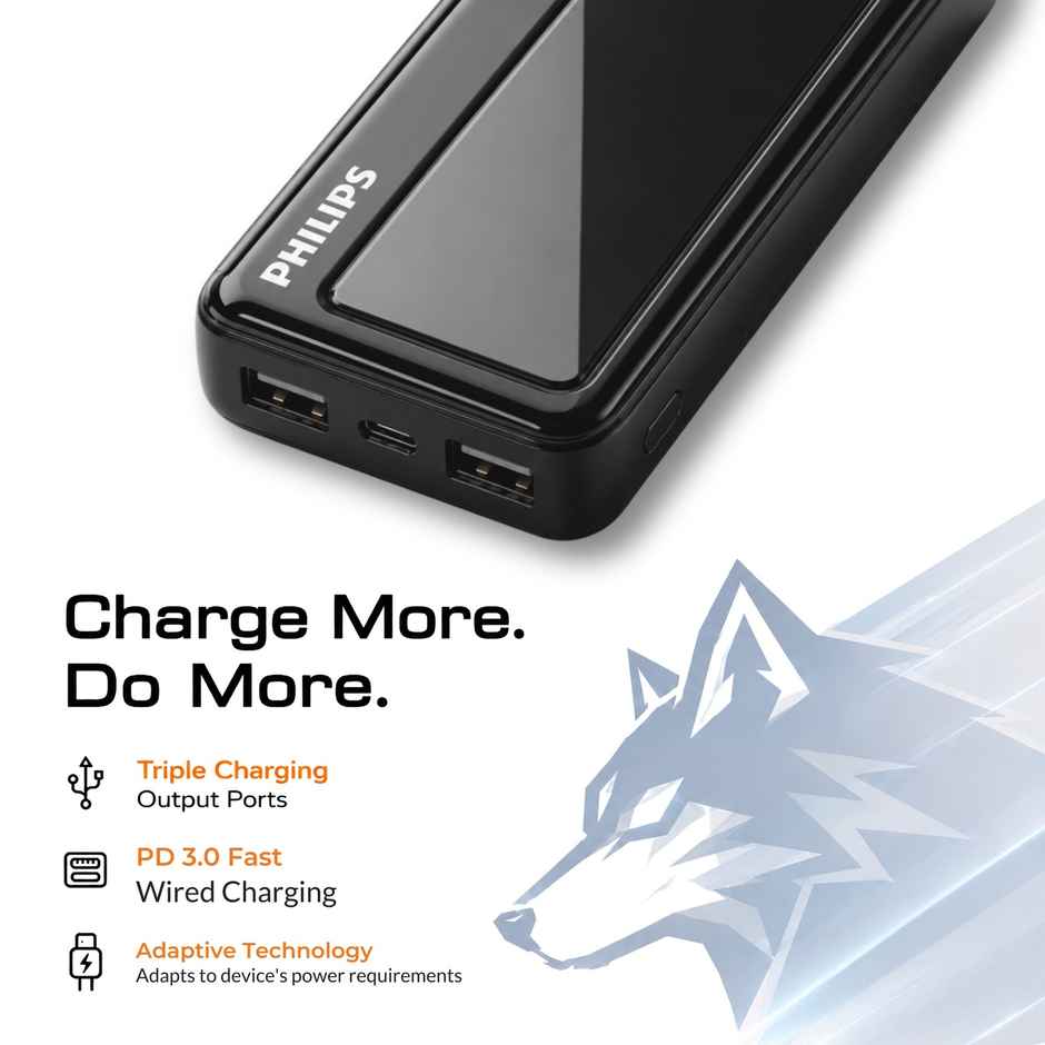 Philips DLP1711NB/94 10000mAh 22.5W Max Fast Charging Power Bank with Digital LED Display