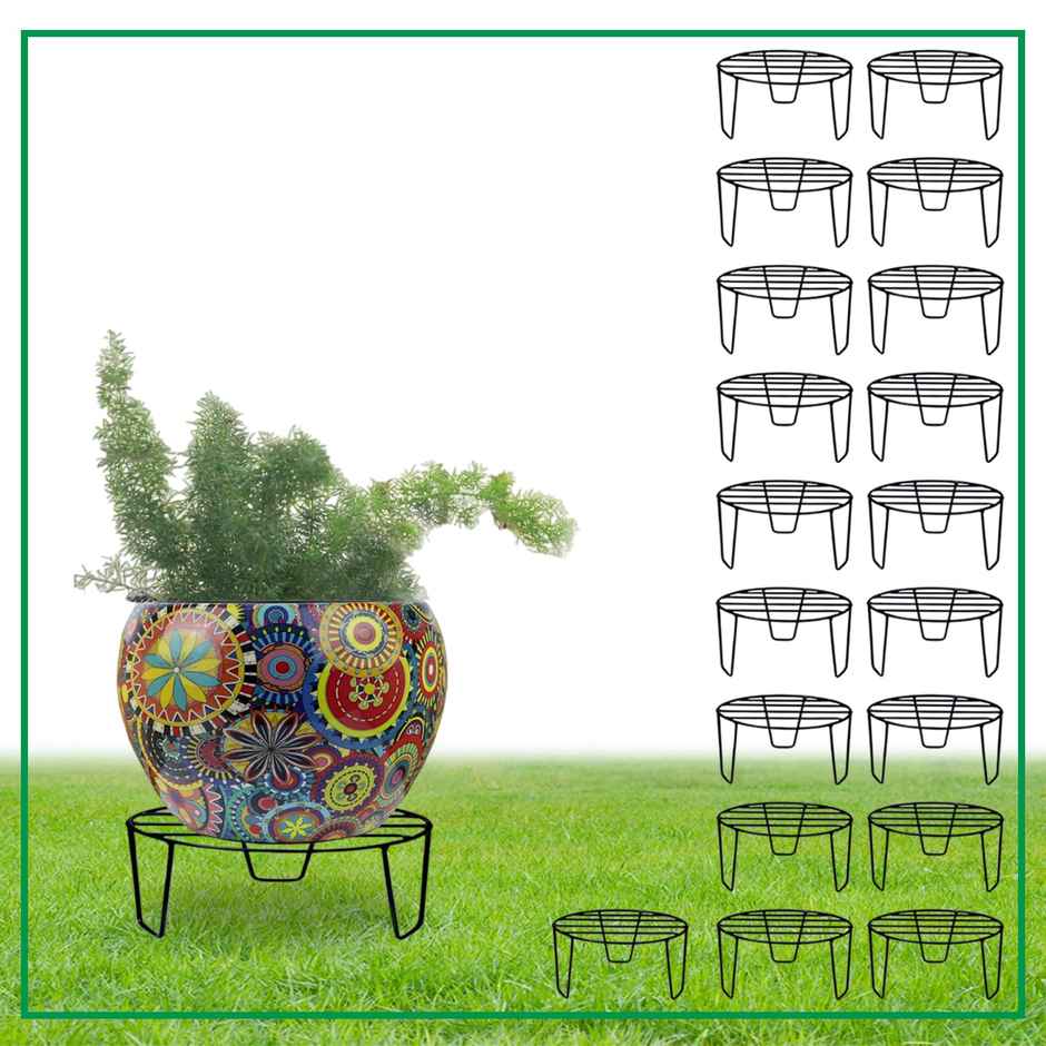 Cinagro Round Metal Plant Stand - Durable & Anti-Rust | For Home-Balcony & Garden