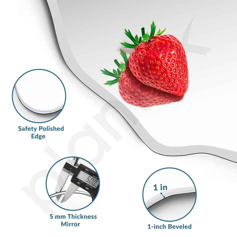 Plantex Frameless Oval Mirror for Bathroom Dressing Room Entryway - 18 x 24 Inch