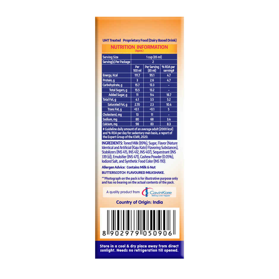 Cavin's Kaju Butterscotch Milkshake