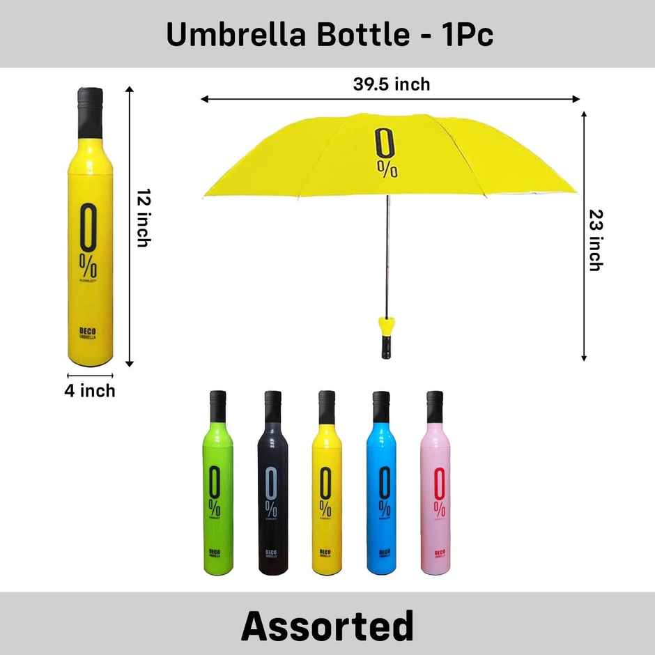 Party Propz Bottle Umbrella with hard case (Colour May Vary)