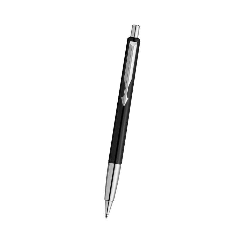 Parker Vector Standard Chrome Trim Black Ball Pen | Blue Ink | Teacher's Writing Companion