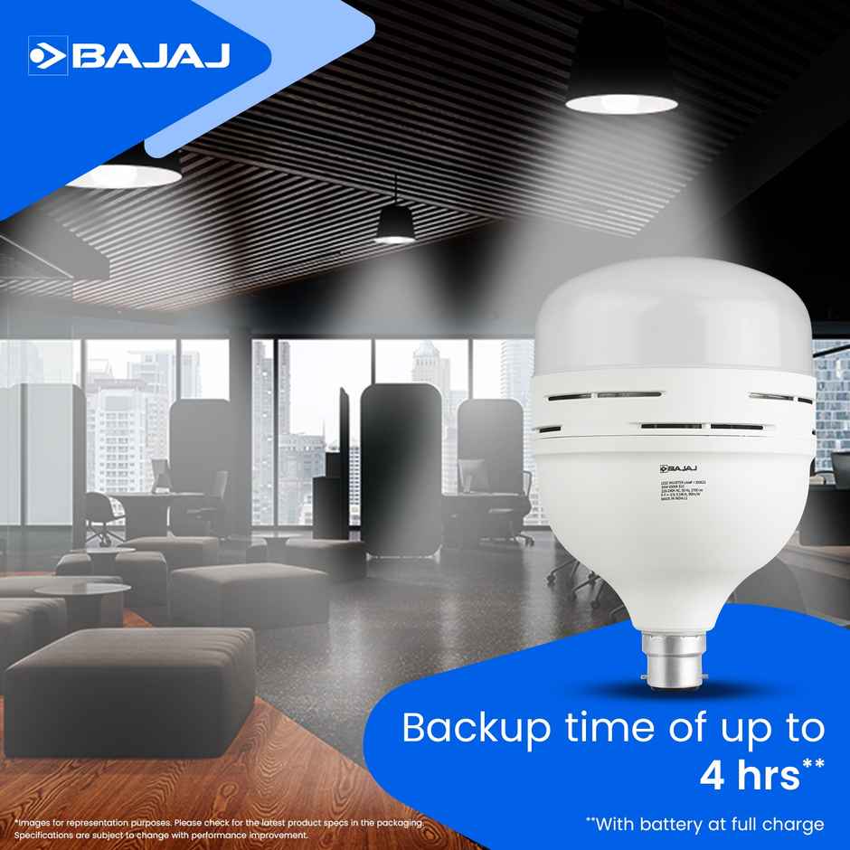 Bajaj LEDZ 30W Rechargeable Emergency Inverter LED Bulb | B22 Base Holder