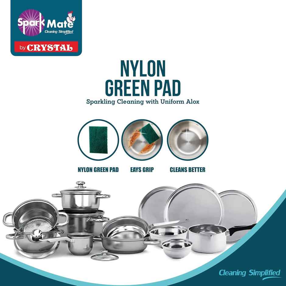 Sparkmate By Crystal Nylon Green Scrub Pad