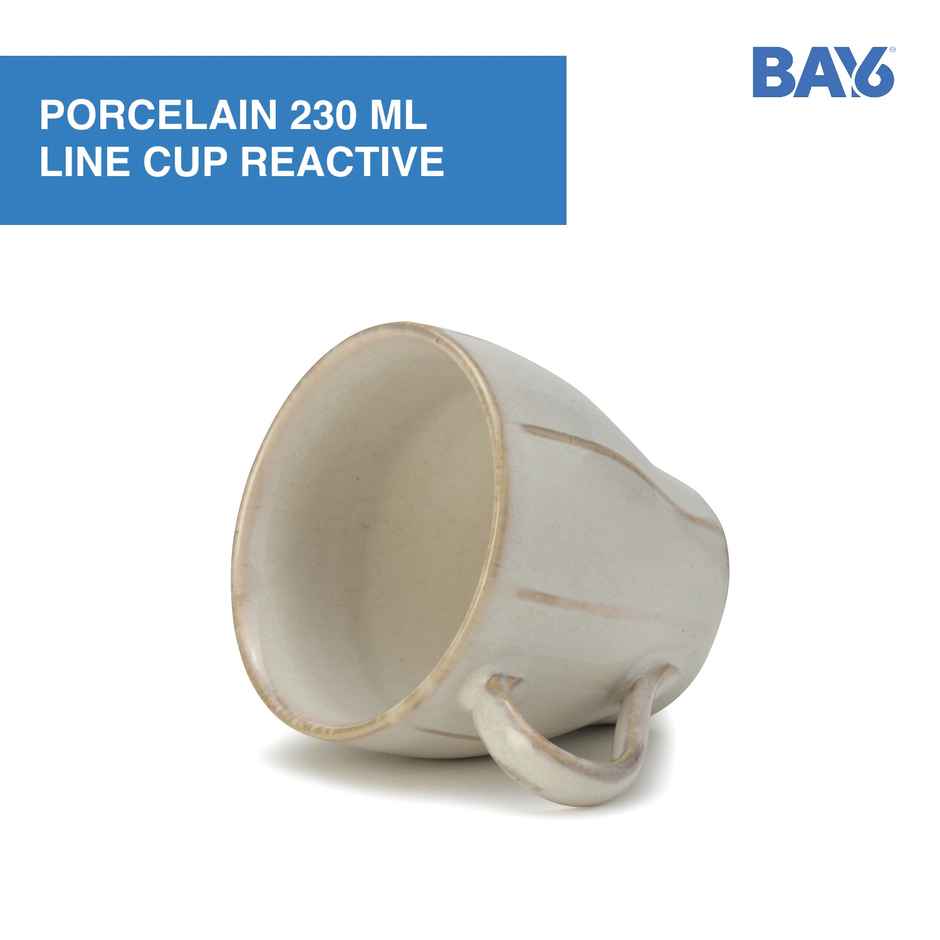 BAY6 Porcelain Line Cup 230 ml Reactive - 6 Pcs Set - Opaque Antique