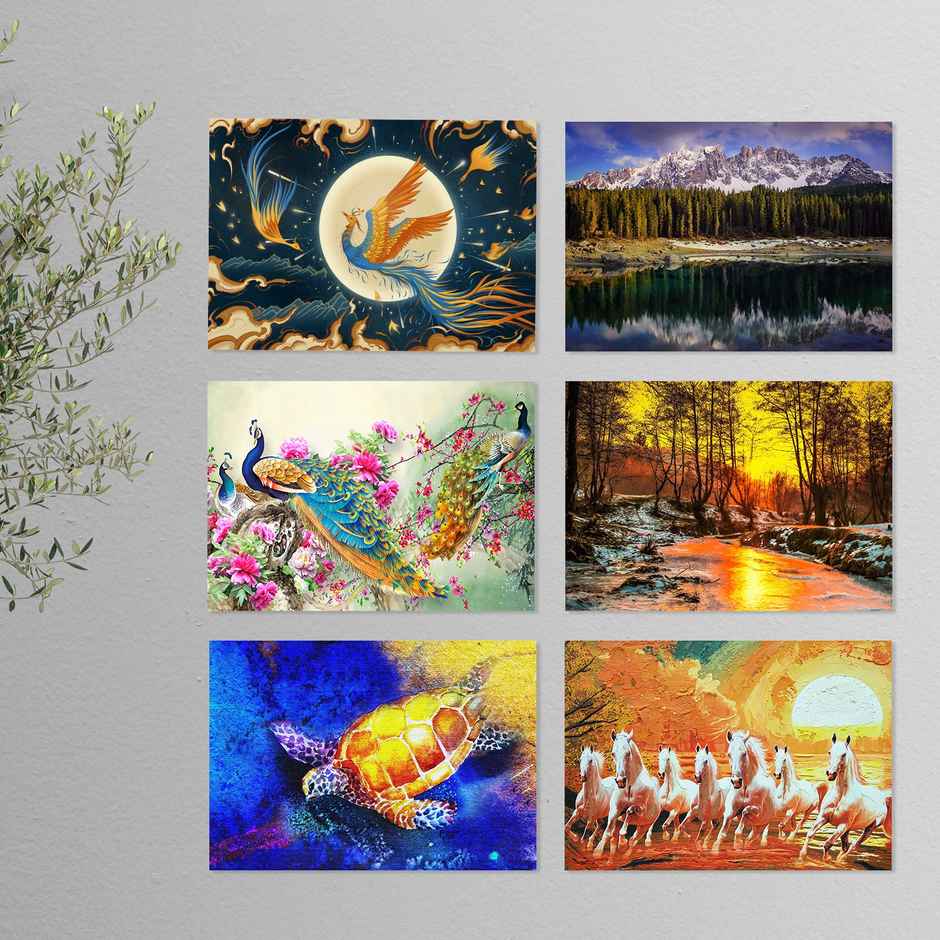 Paper Plane Design Vaastu Wall Poster | Set Of 6 | Size 29 x 21 cm | D25