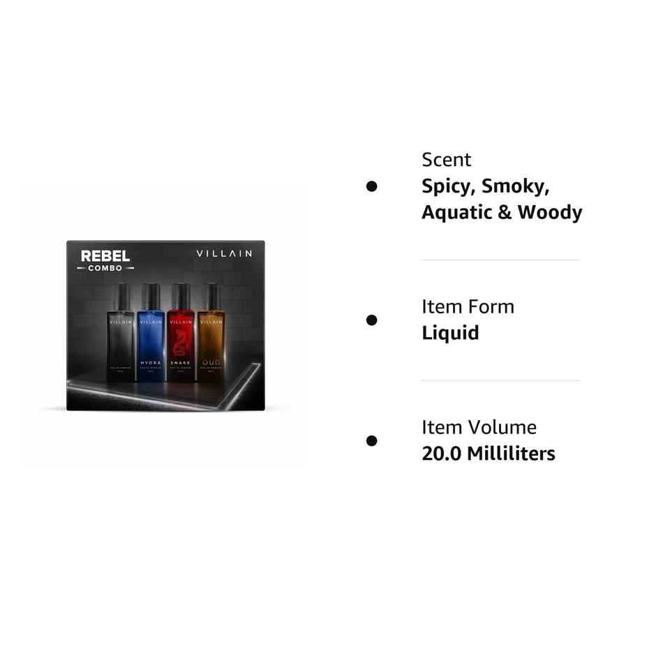 VILLAIN Rebel Perfume Gift Set for Men | Woody EDP | Long Lasting