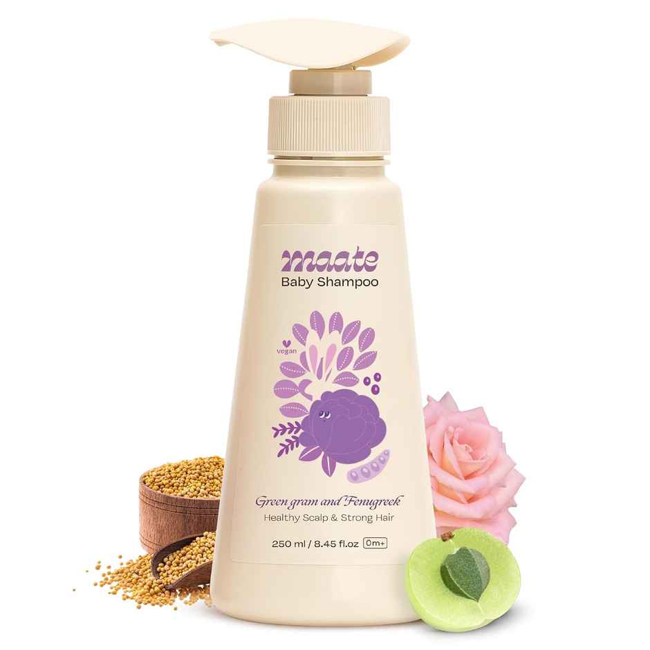 Maate Baby Shampoo Deep Cleanses, Nourishes Scalp & Hair Shikakai & Amla Baby For Kids 0-12 Years