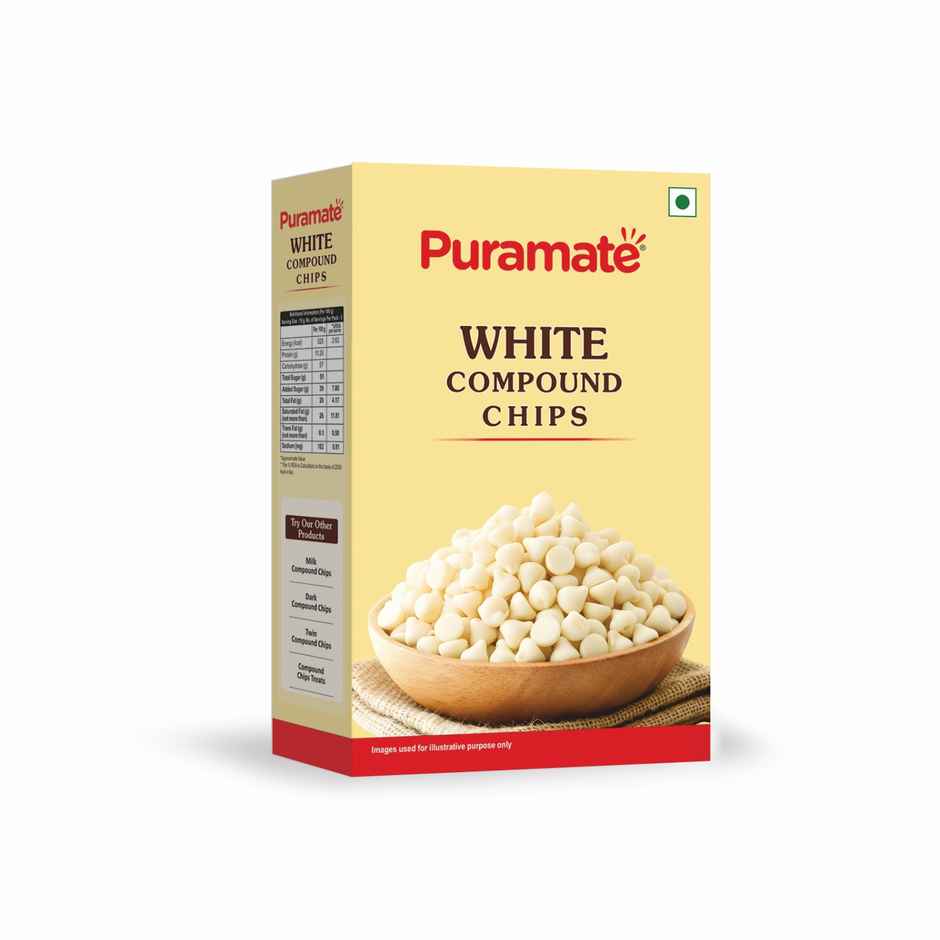 Puramate White Choco Chips | Smooth Melt for Decorating & Baking | Puramate