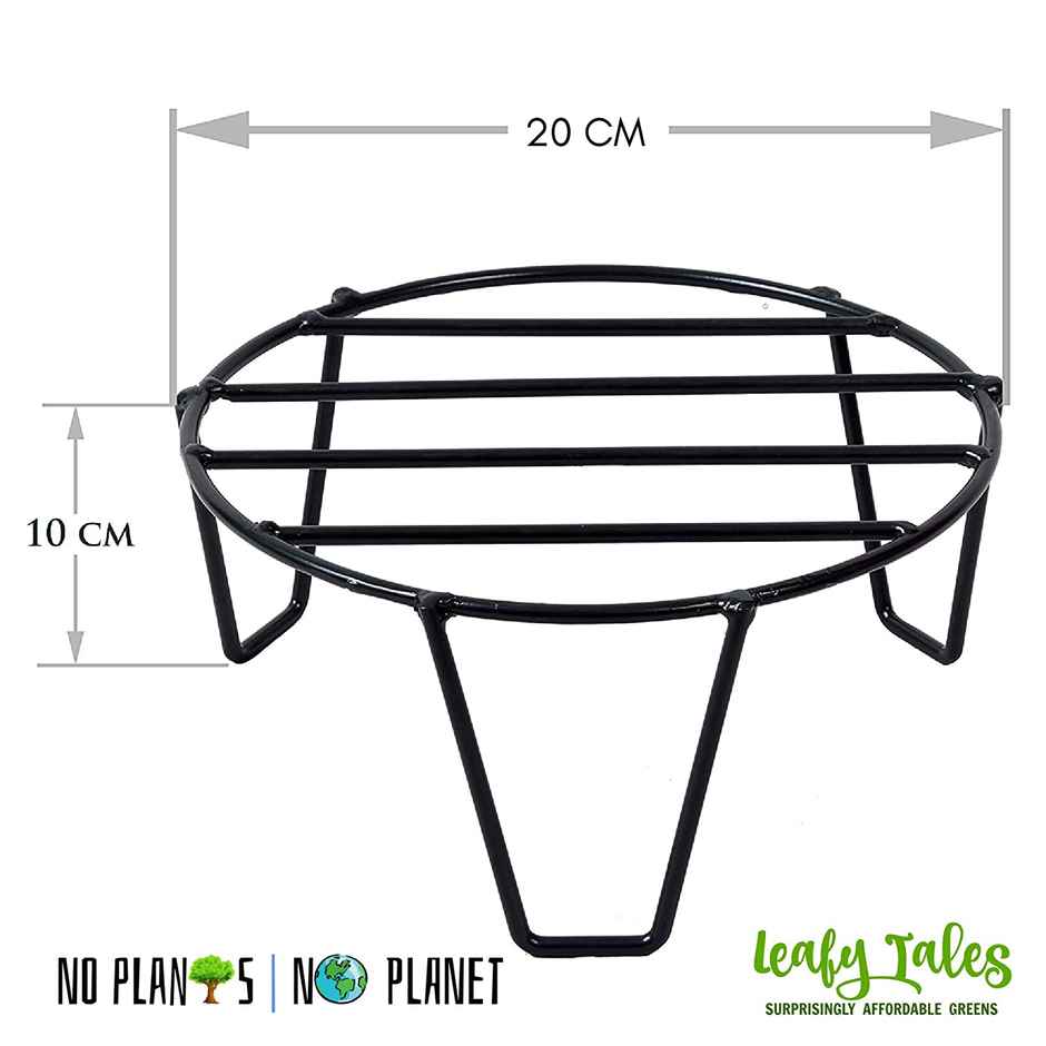 Leafy Tales Set Of 15 Iron Indoor/Outdoor Flower Pot/Plant Stand For Home Garden (Black-Set Of 15)