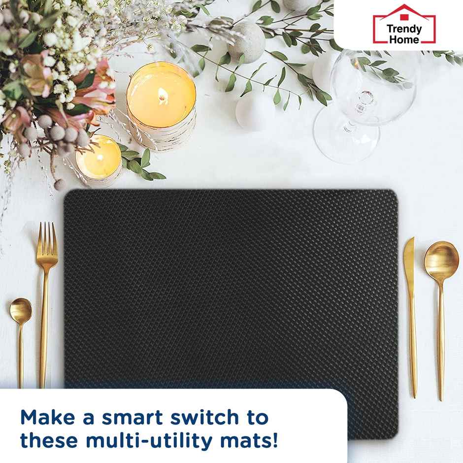 Senego by Trendy Home Anti-Slip Mat - For Fridge, Cupboard, Drawers, Shelf Liner | Black- 45 cm x 5 m