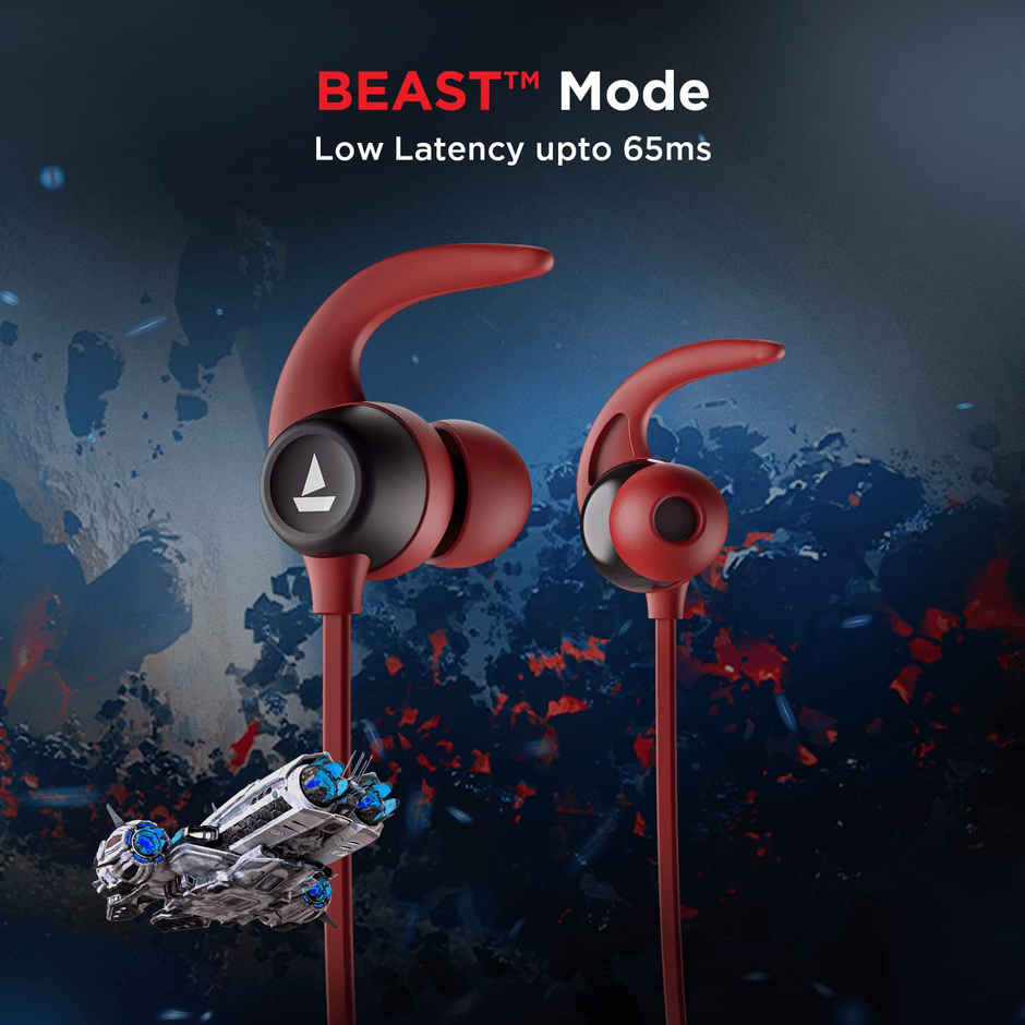 boAt Rockerz 255 Neo Bluetooth Wireless in Ear Earphones with Mic with Enx- Tech(Maroon Madness)