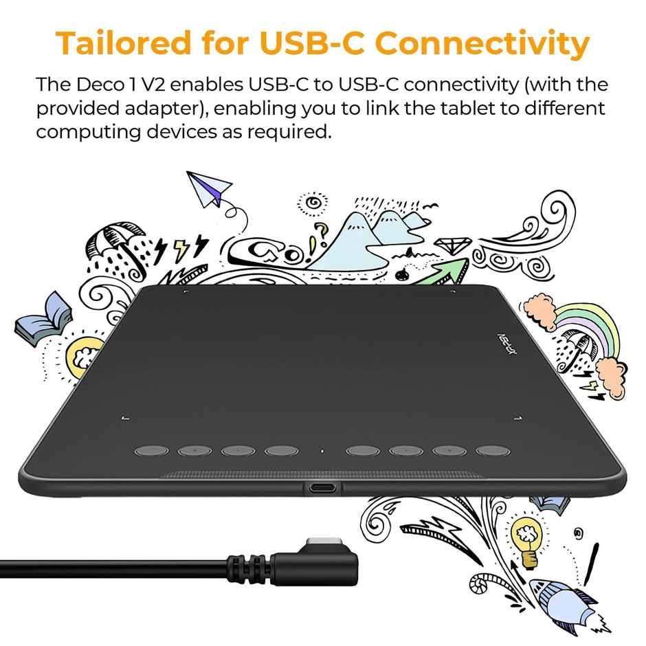 Xppen Deco 01 V2 Graphic Pen Tablet | Black