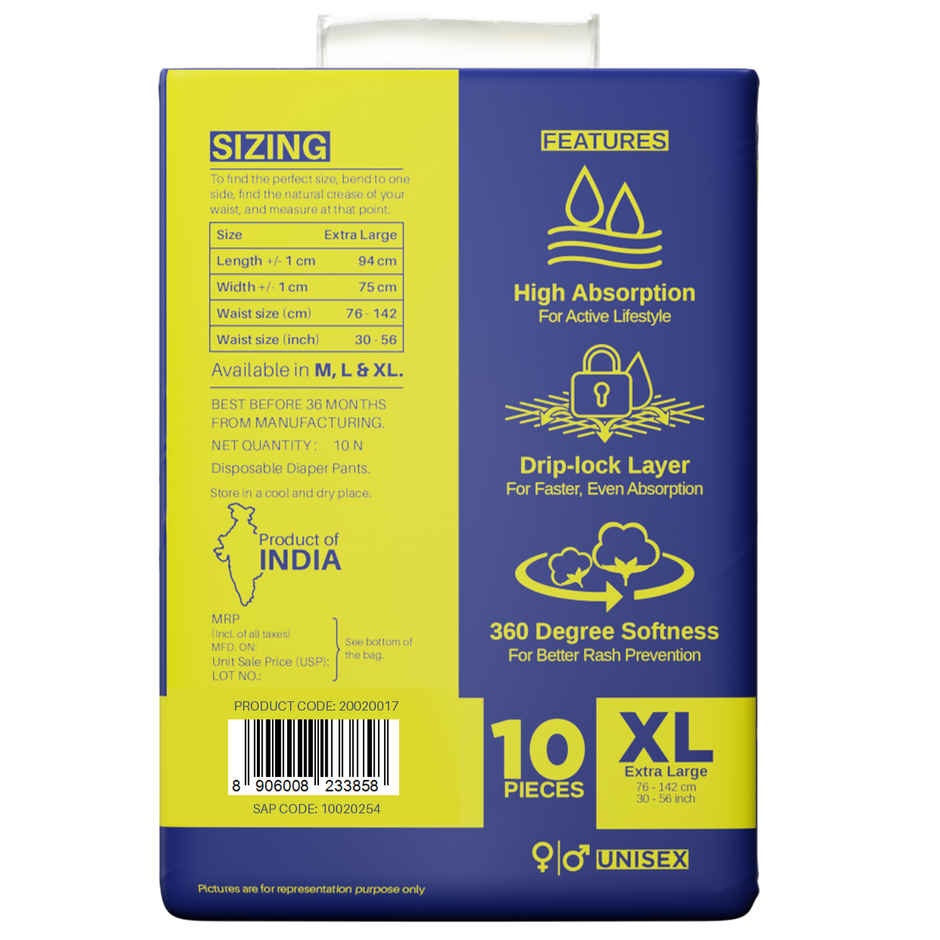 B-FIT Adult Diaper Pant | Regular Type | XL | 30 - 56 in