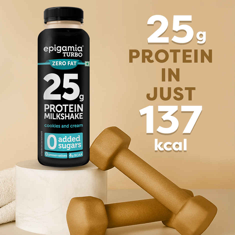 Epigamia Turbo Cookies And Cream Protein Milkshake