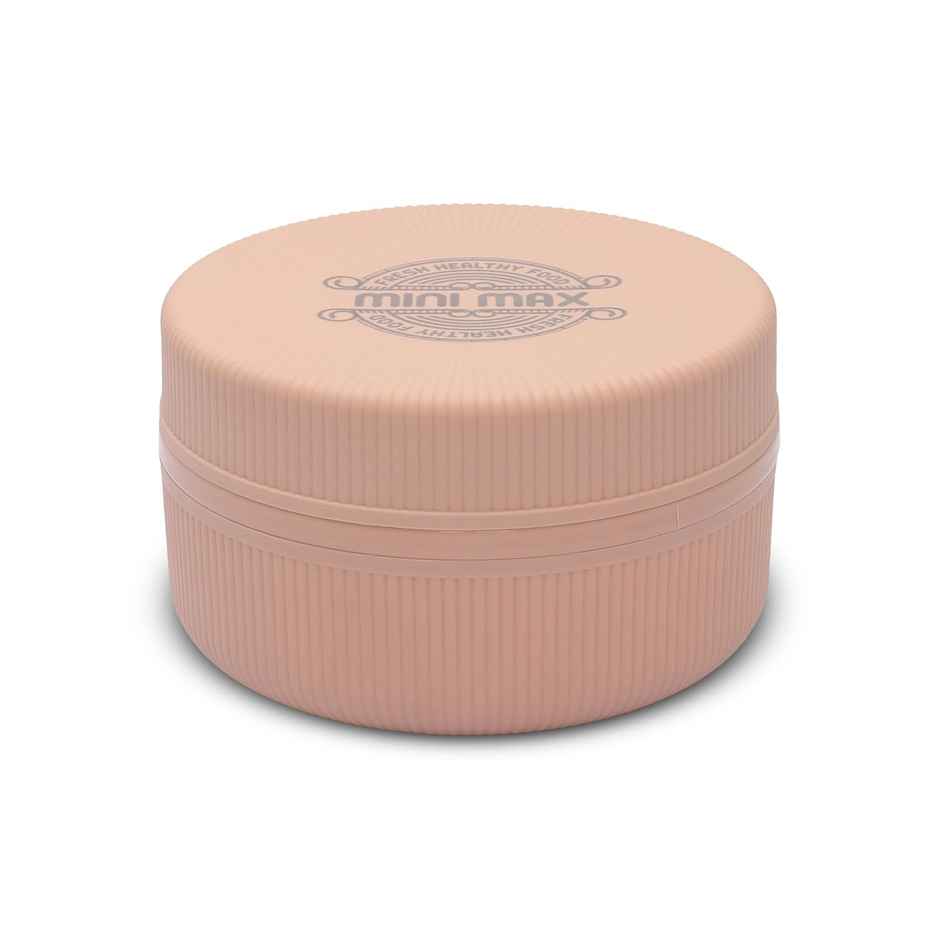 JAYPEE Mini Max Sr. Lunch box, Inner stainless Steel with Plastic Dish Inside | Peach - 500 ml