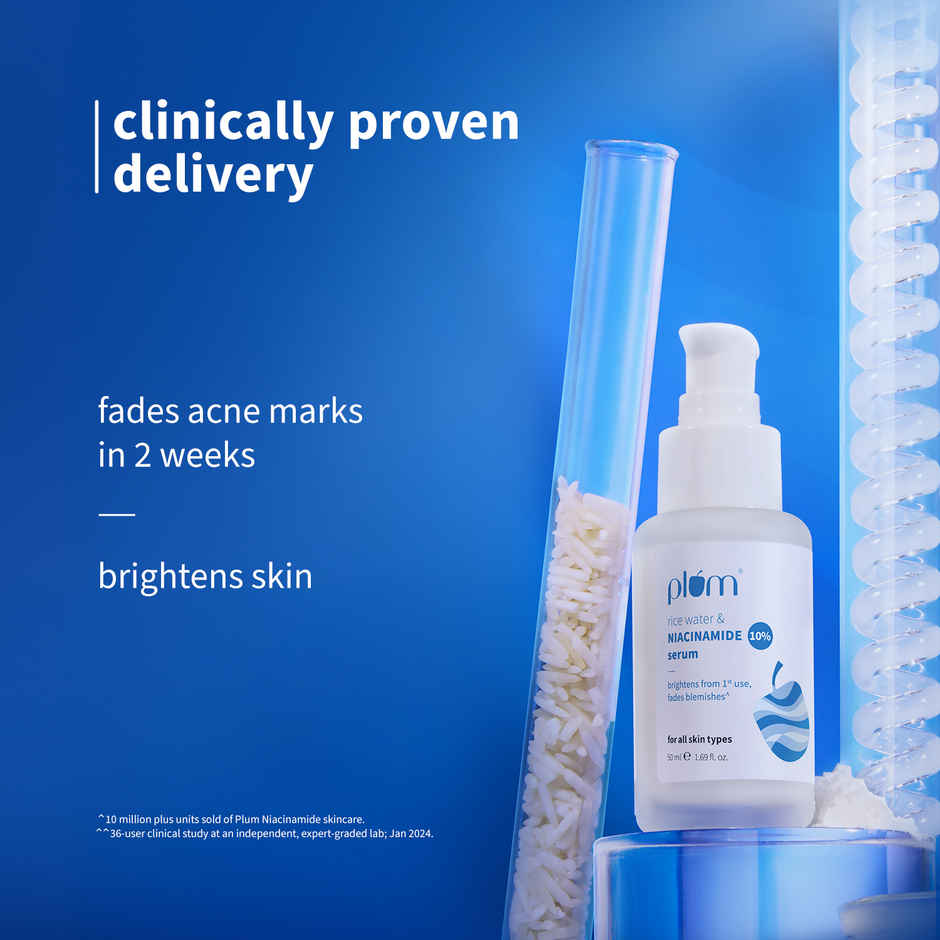 Plum 10% Niacinamide Face Serum For Clear, Bright Skin | Fades Blemishes & Acne Marks