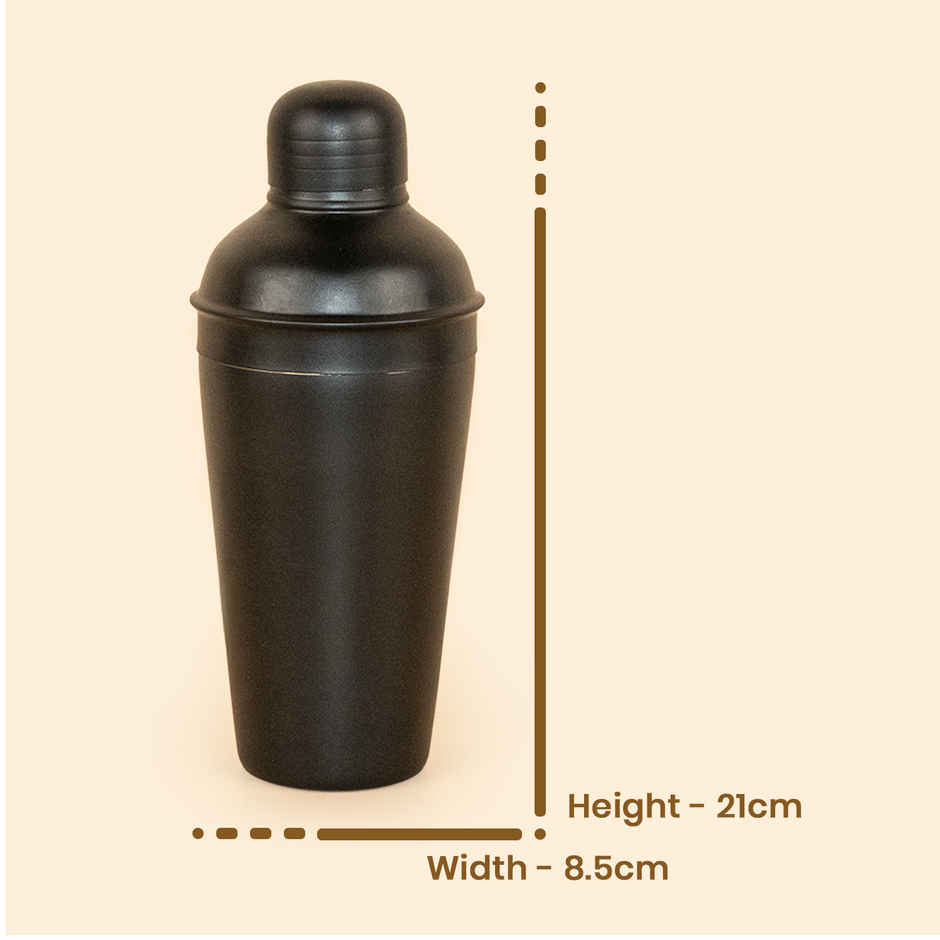 Picfest Popbar Matte Cocktail Shaker | Black - 500 ml