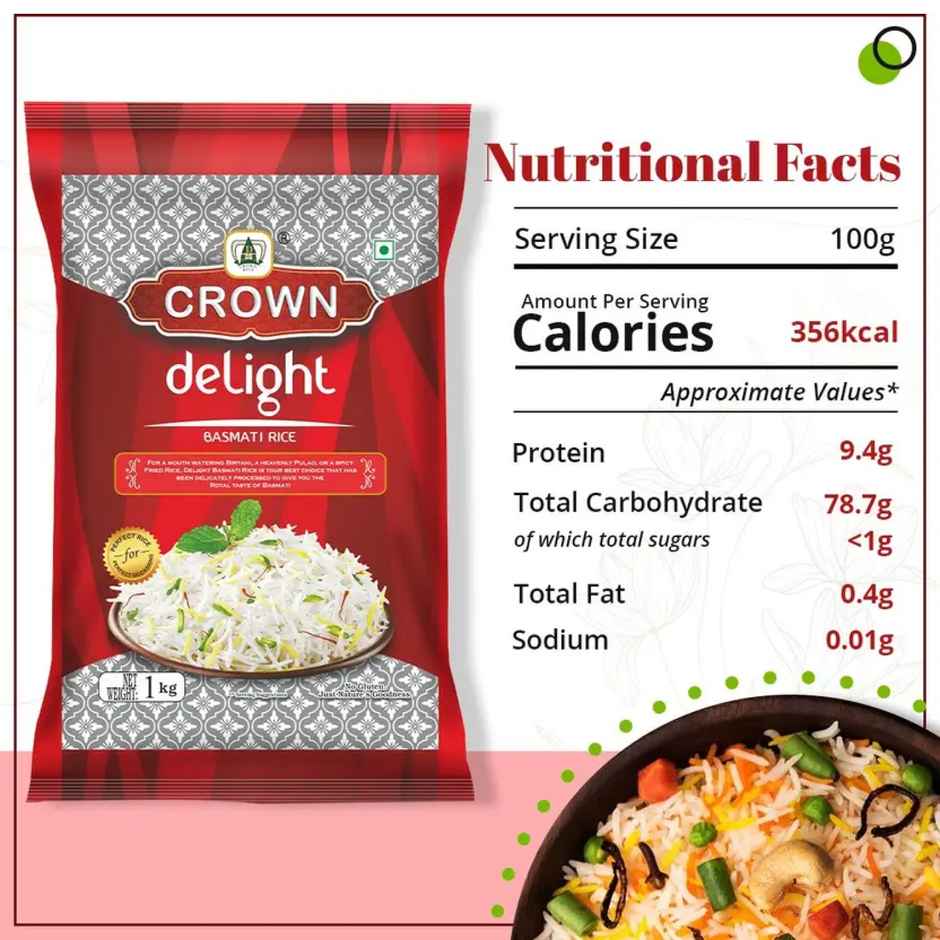 Crown Delight Basmati Rice (XXL Long grain Rice)
