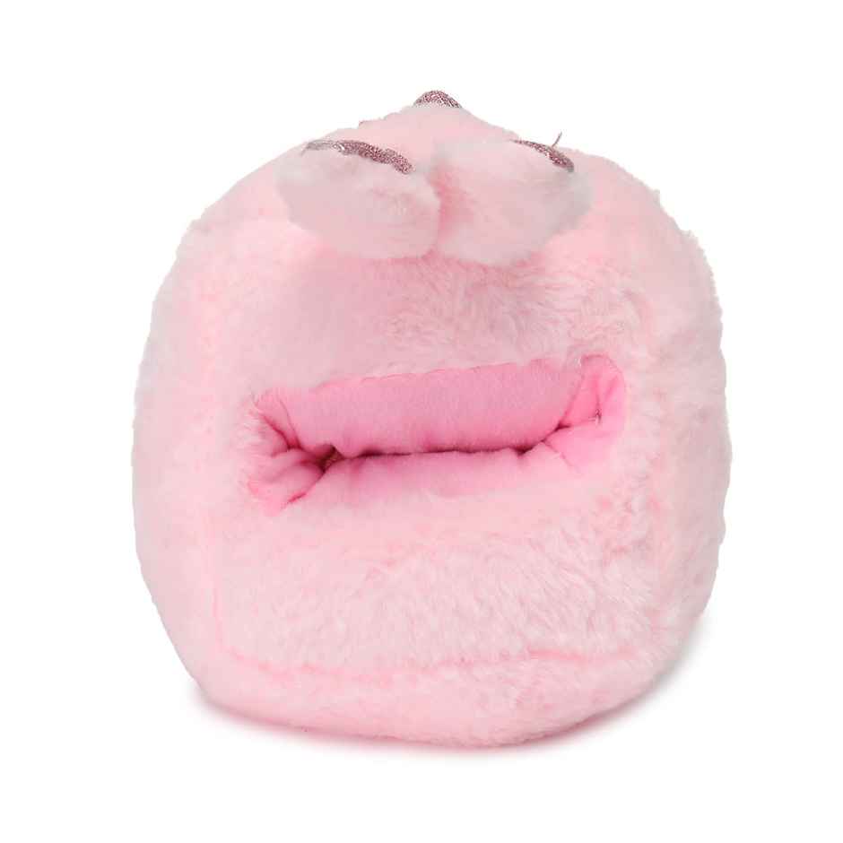 Webby Plush Baby Rabbit Teddy Multi Purpose Holder Soft Toys with Neck Bow | Pink