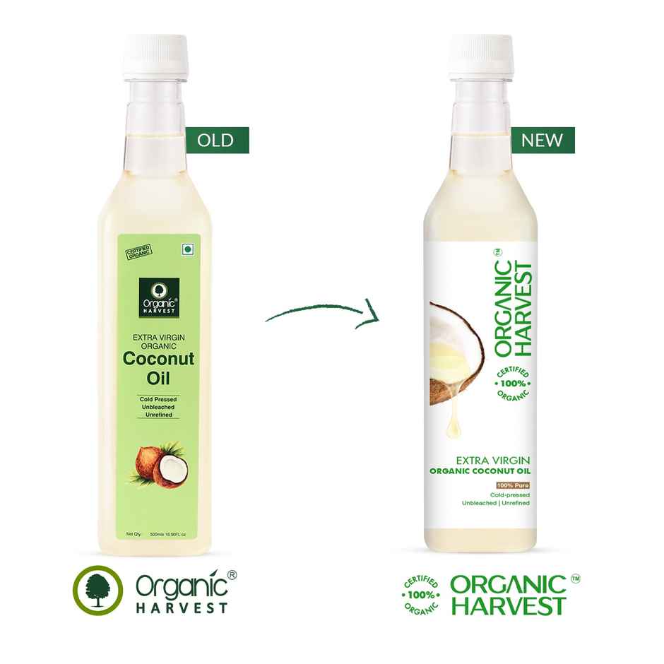 Organic Harvest Cold Pressed Extra Virgin Organic Coconut Oil For All Types Of Hair Skin