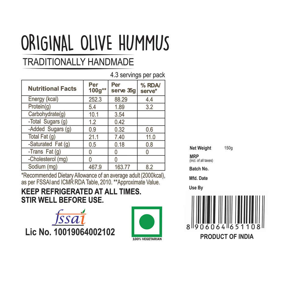 Wingreens Farms Original Olive Hummus