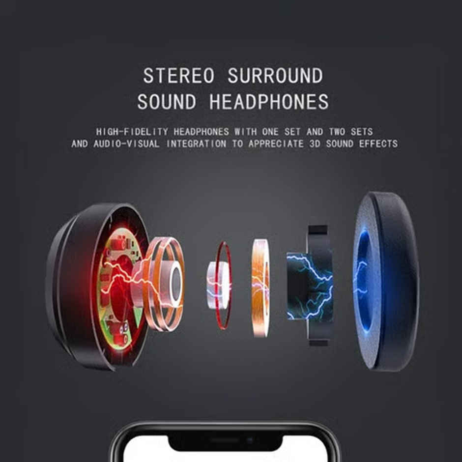 Ausha VR Glasses Headset with Built in Adjustable Headphones