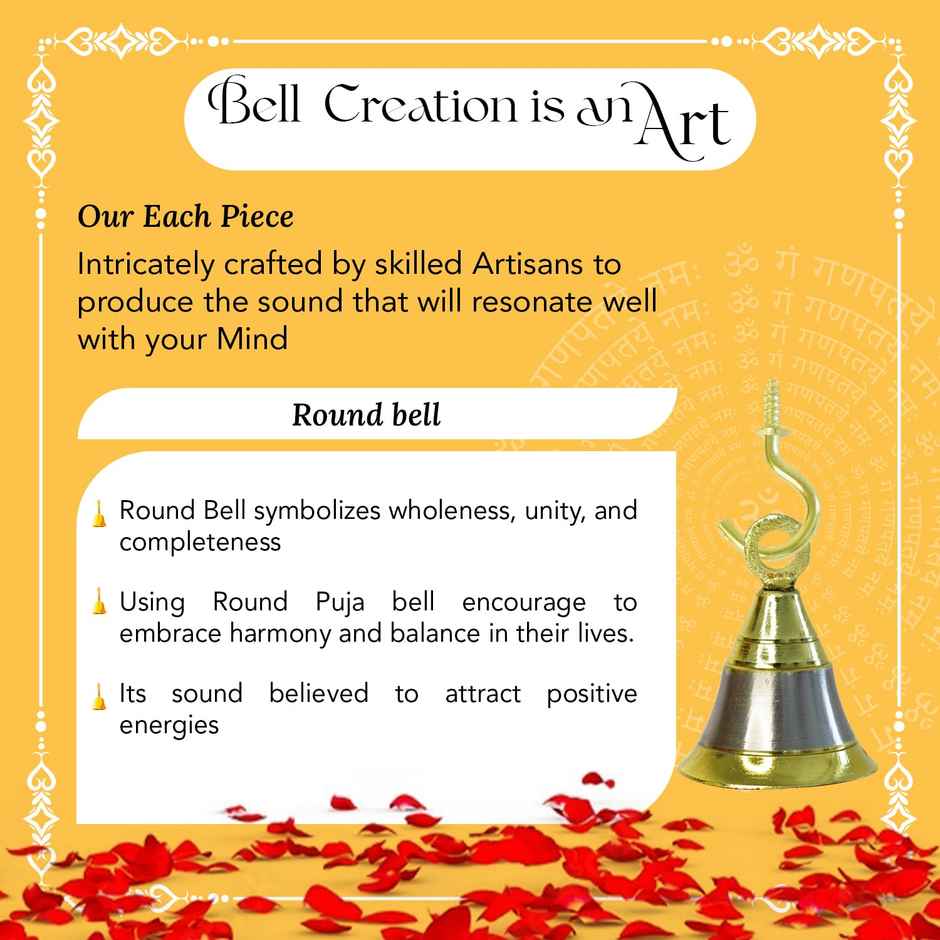 Ekhasa Pure Brass Bells For Pooja Door | Decorative Bells For Pooja Mandir