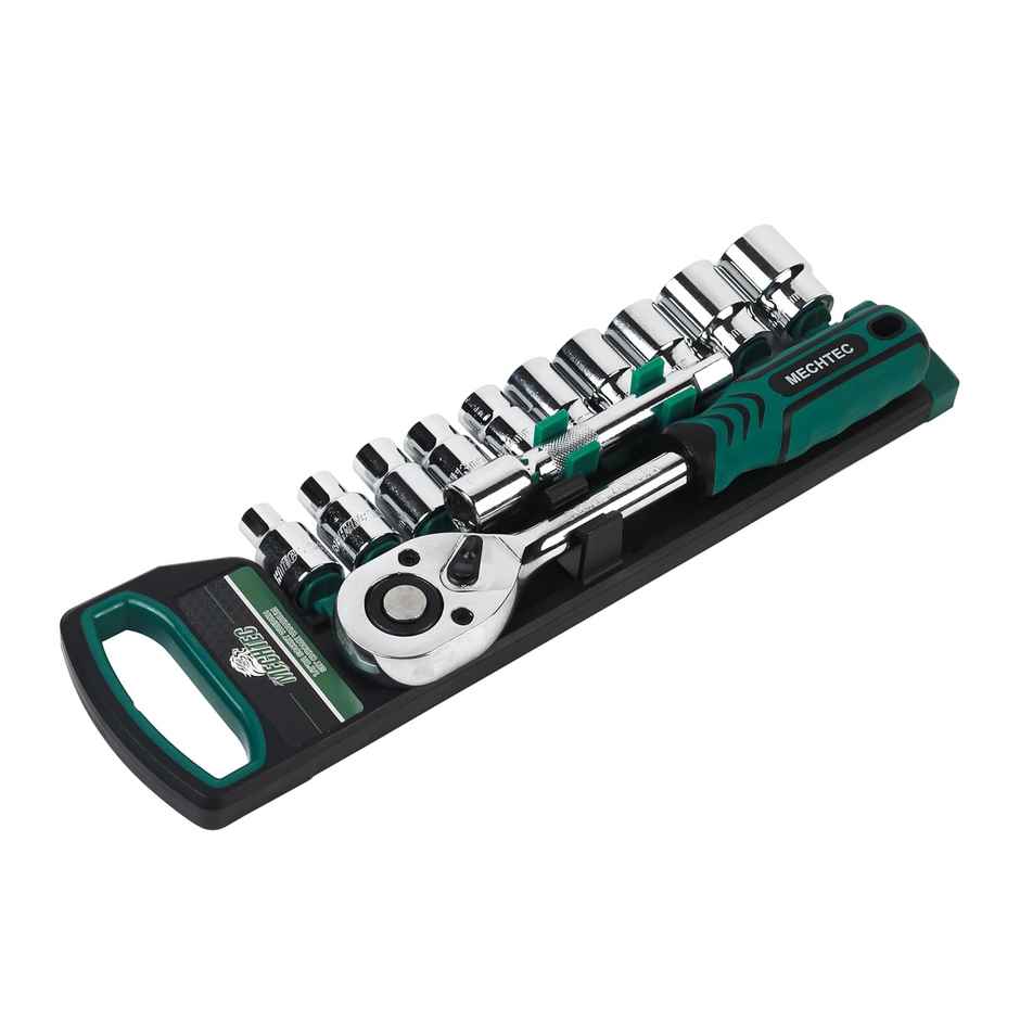 Spartan 12 In 1 Heavy Duty Socket Set 1/2" Chrome Vanadium Steel Ratchet Socket Wrench Spanner
