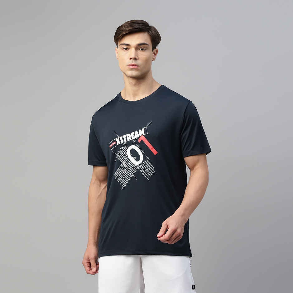 Dida Men's Dry Fit Sports T-Shirt | Comfortable and Stretchable | Navy - XXL