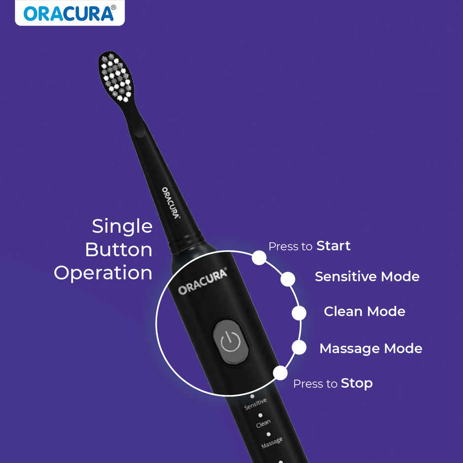 Oracura SB200 Sonic Lite Rechargeable Electric Toothbrush Black