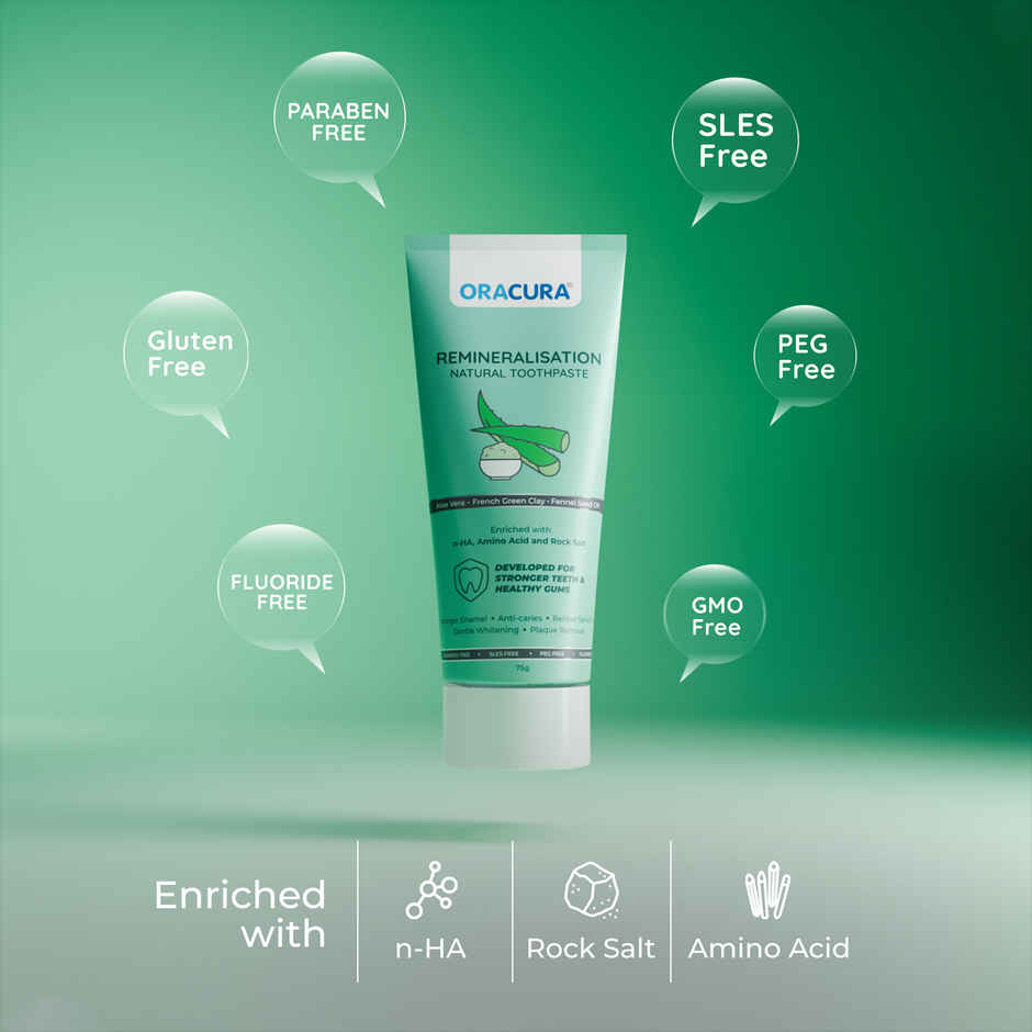 Oracura Remineralisation Natural Toothpaste Aloe Vera Combo