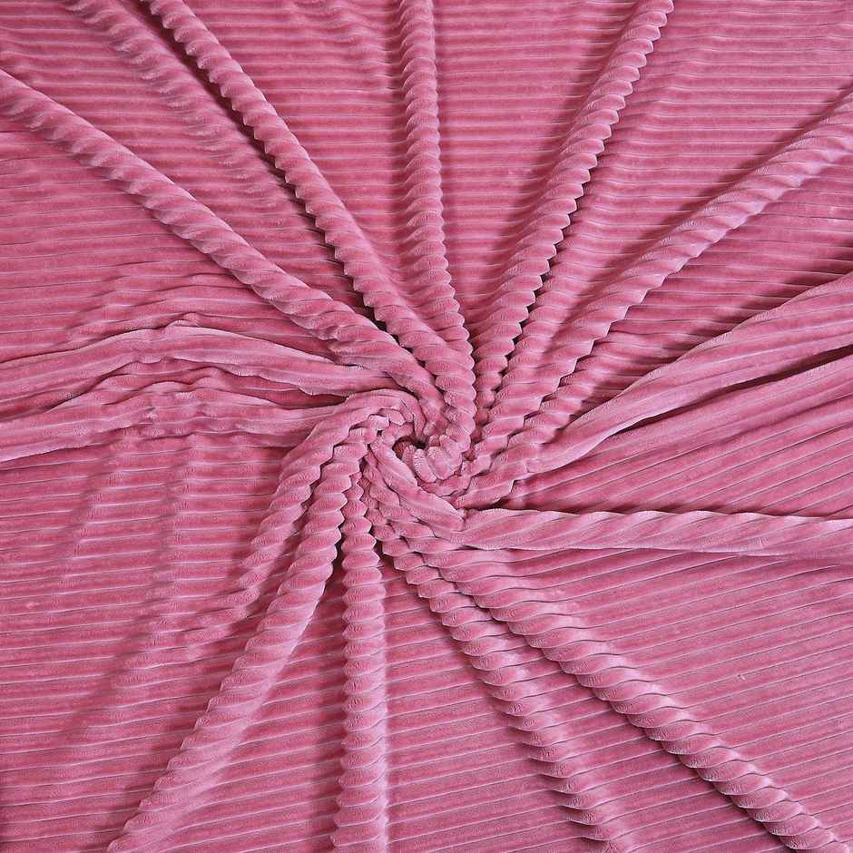 Status Ribbed Flannel Throw 150 x 200 Cm | Pink