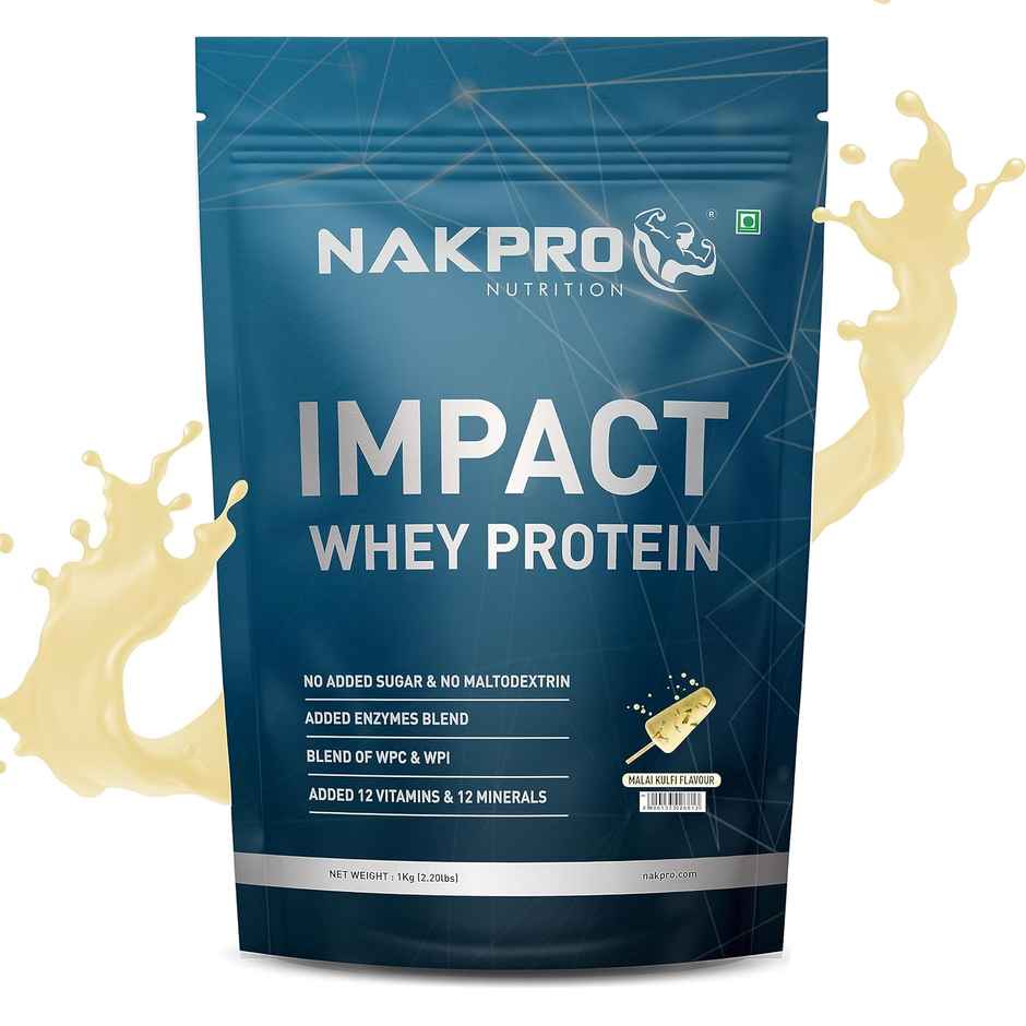 Nakpro Impact Whey Protein Genuinely Authentic Supplement Powder - Malai Kulfi Flavour