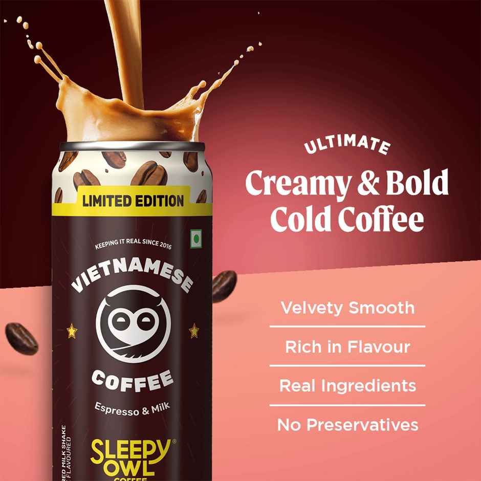 Sleepy Owl Vietnamese Cold Coffee Can | Ready to Drink Coffee Beverage