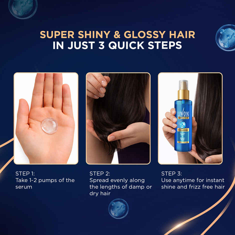 Livon Hyaluron Hair Serum for women & men | 2X Softer & Shiny Hair