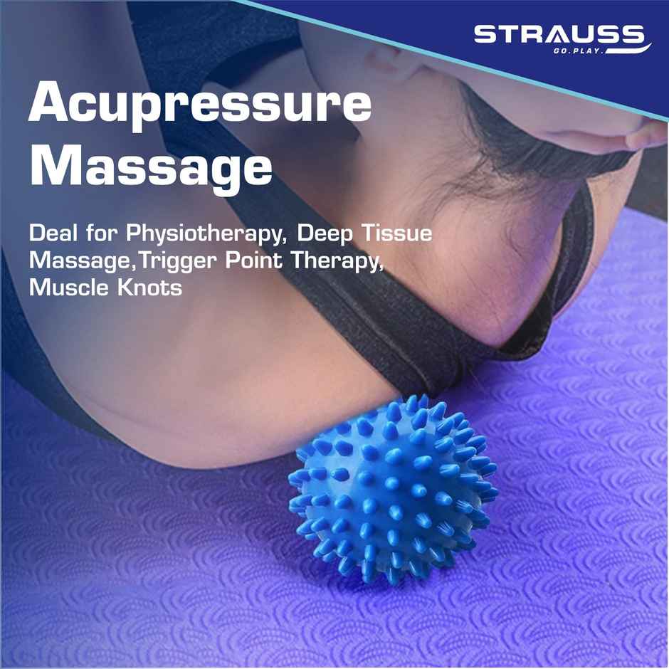 Strauss Acupressure Massage Ball | 3.5 Inches | Blue