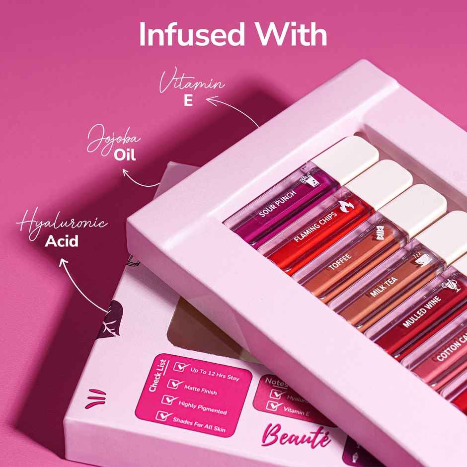 Mila Beaute 7 Day 7 Shades Mini Liquid Lipstick Gift Set 12 Hrs Non Transfer