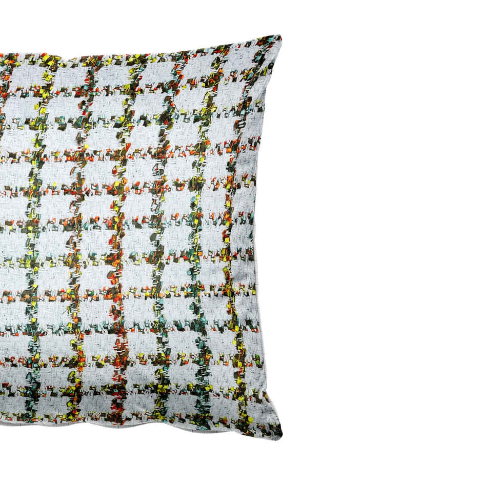 Bianca Decorative Hand Loom Cotton Jute Cushion Covers | 16 X16 Size | Abstract White