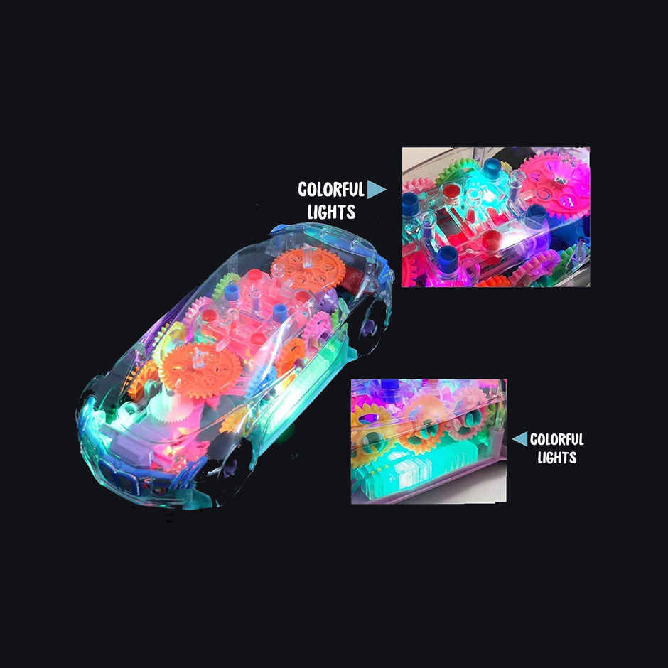 Rotating Transparent Toy, Flashing Lights, Kids' Toy, Interactive Play, Colorful Lights, Battery Operated, Fun for Children, Educational Toy, Motor Skills Development.