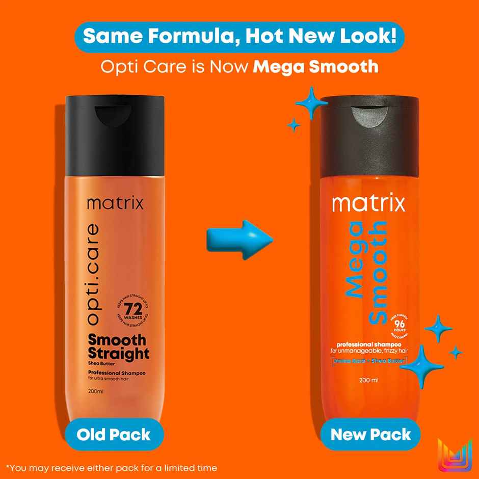 Matrix Mega Smooth Anti-Frizz Shampoo with Shea Butter | 4-Days Frizz Control