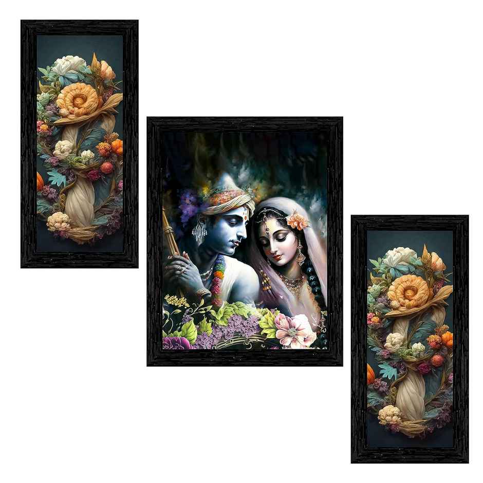 Indianara Set of 3 Radha Krishna Framed Art Painting | 10314