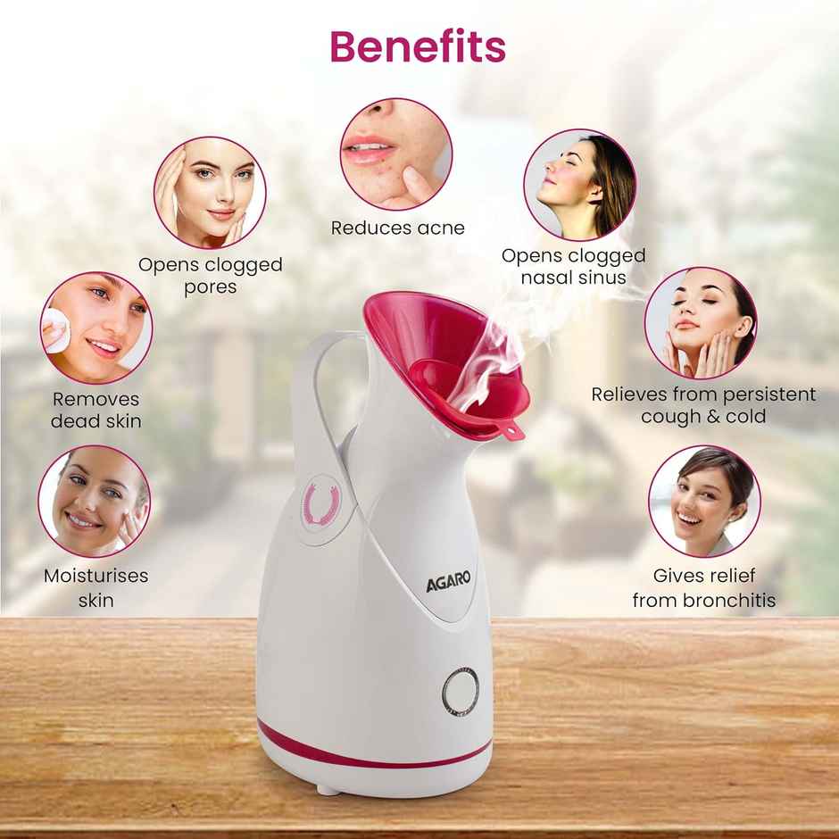 Agaro Facial Steamer With Nano Ionic Hotsteaming Technology Opening Skin Pores,100 Ml Water Tank