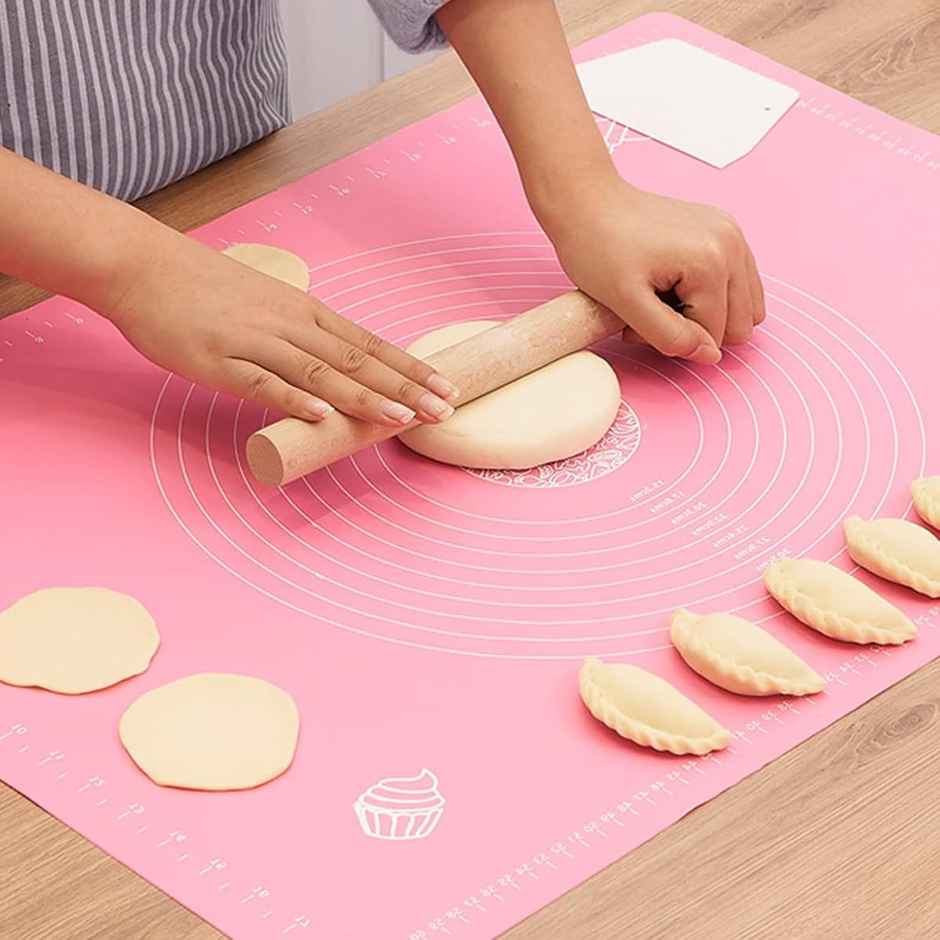 Cutting EDGE Silicone Baking Mat with Measurements|Non-Stick for Baking & Atta Kneading|Assorted
