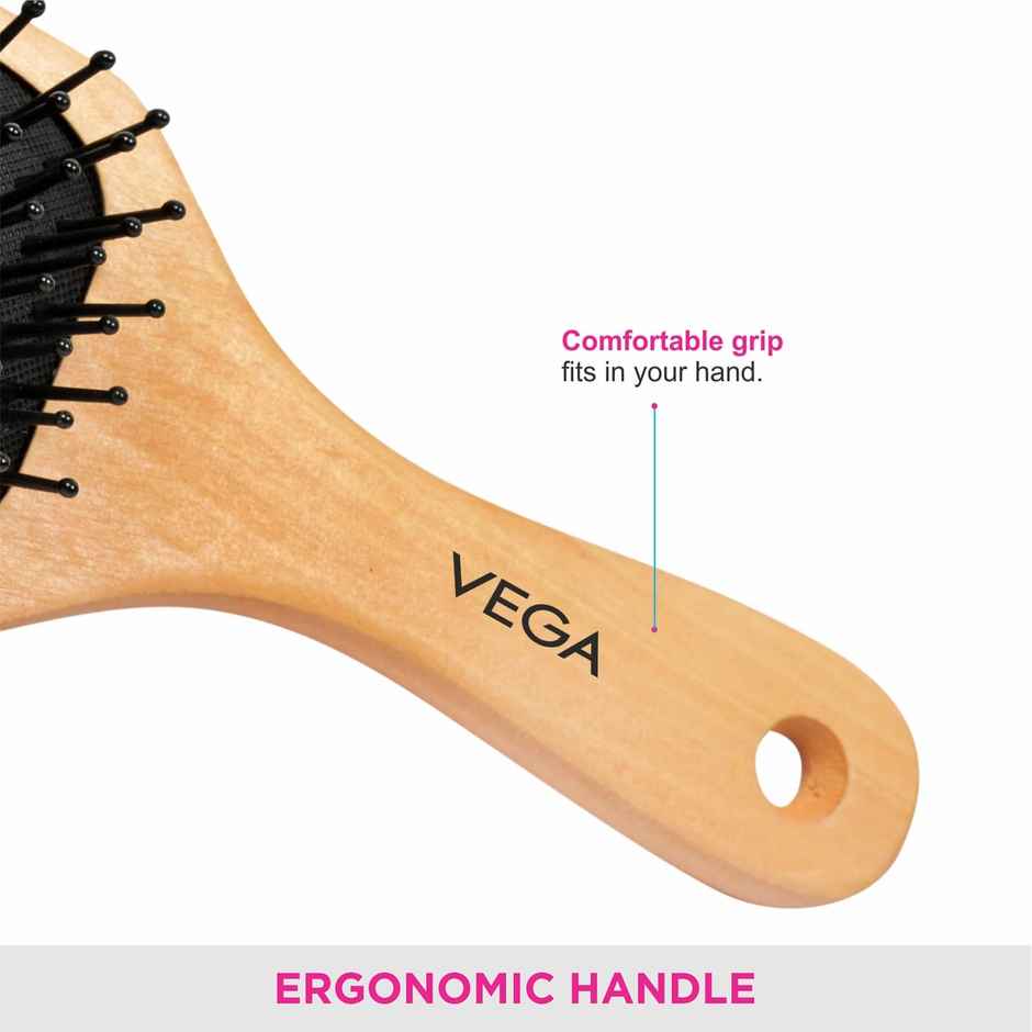 VEGA Premium Collection Wooden Paddle Hair Brush for Men & Women, Small (E2-PBS)