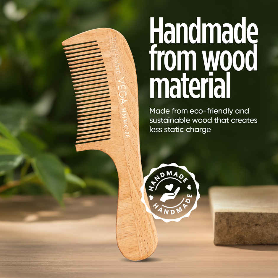 VEGA Boutique Wooden Hair Comb for Men and Women, (HMWC-06)