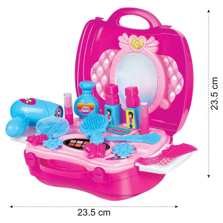 Kingdom Of Play Fashion Pretend Play Makeup Suitcase Beauty Kit And Cosmetic Toy Set For Kids