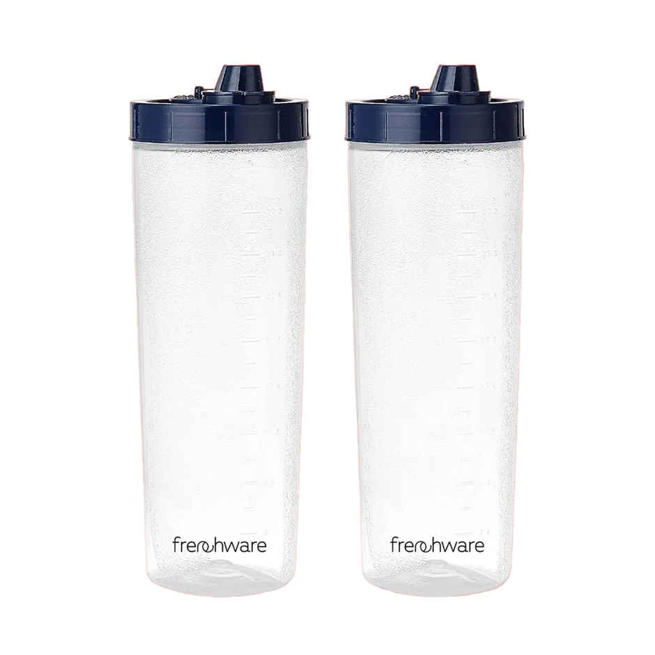 Frenchware Oil Dispenser, BPA-Free Plastic, 100% Food-Grade | 2 Pack, 1 L Each - Textured Blue