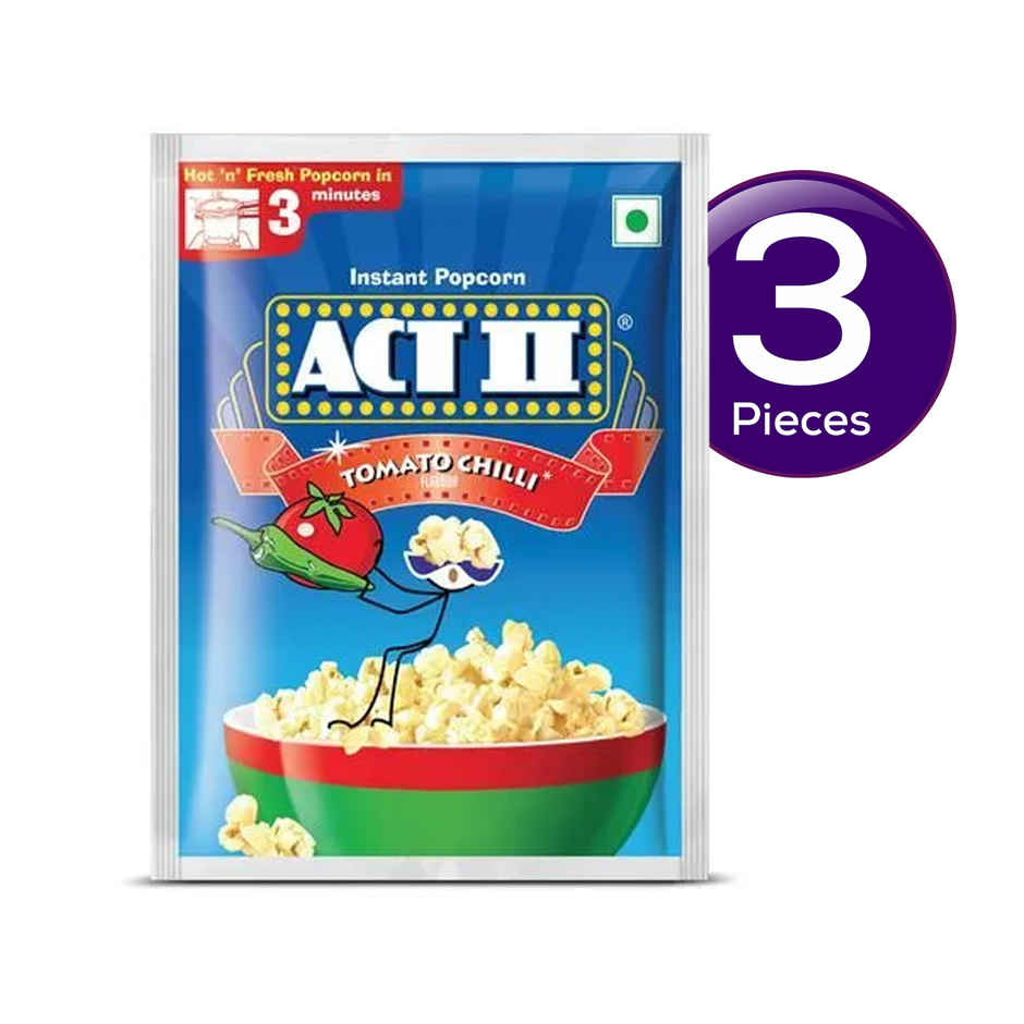 ACT II Instant Popcorn - Tomato Chilli, Hot & Fresh in 3 mins Combo